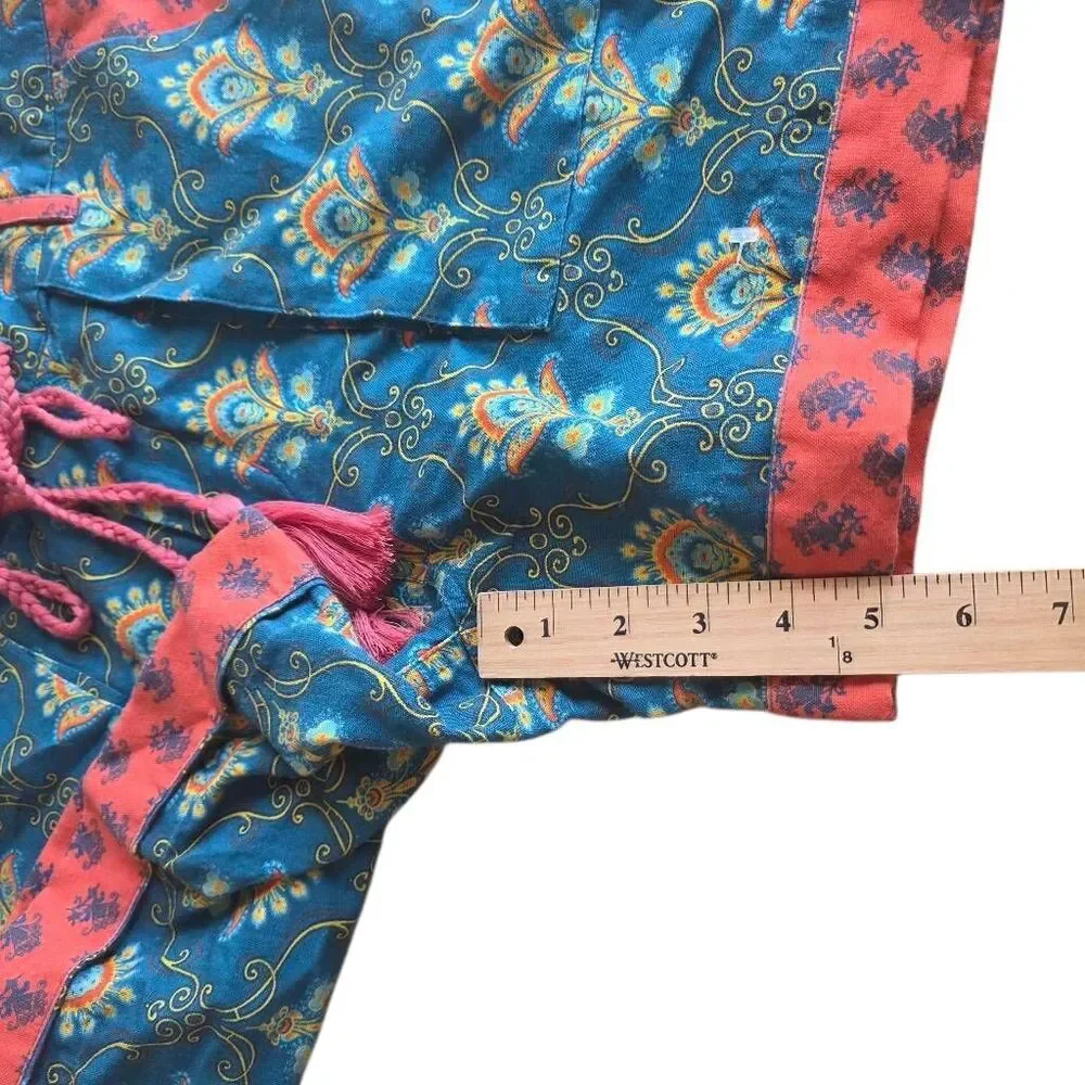 Sundance womens Sz S teal print kalini shorts